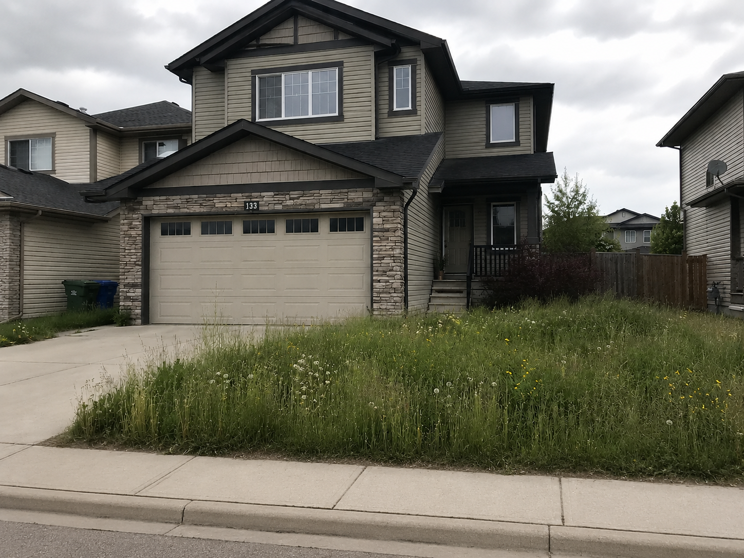 Airdrie lawn before lawn care service