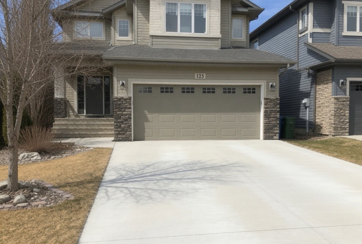 SW Calgary driveway after pressure washing