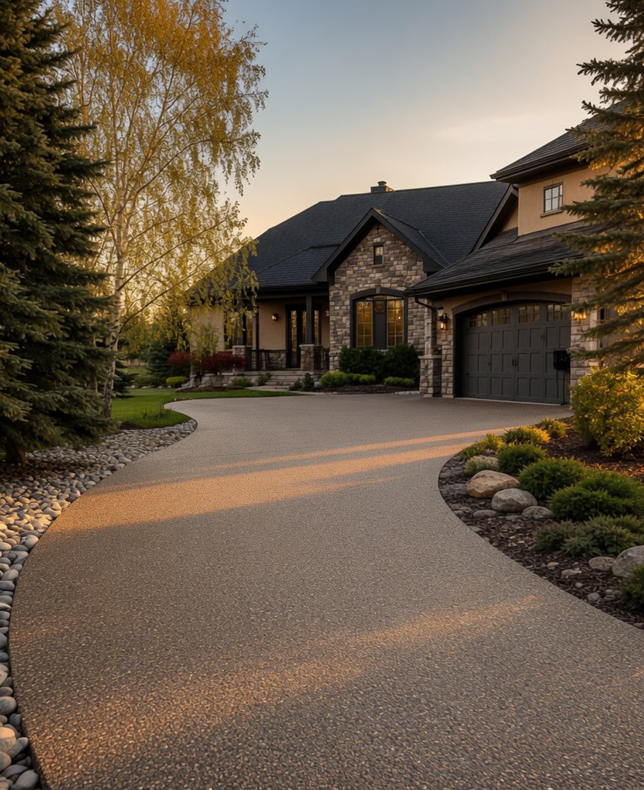 Residential driveway after sealcoating in Springbank