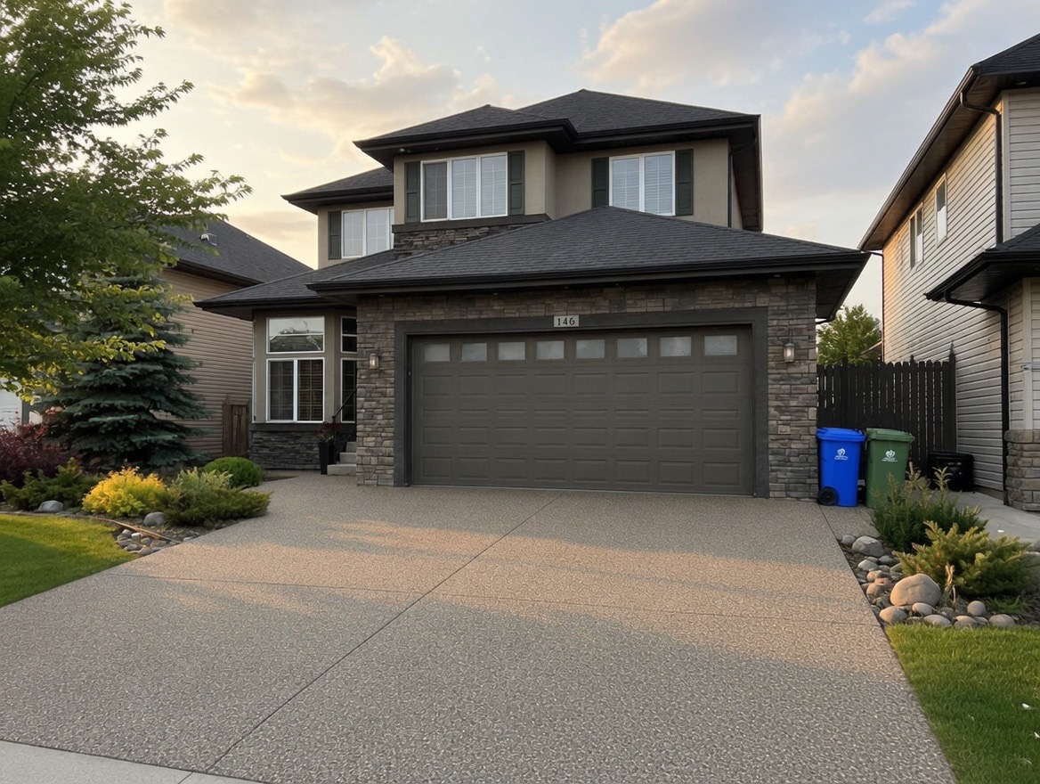 NW Calgary driveway after sealcoating